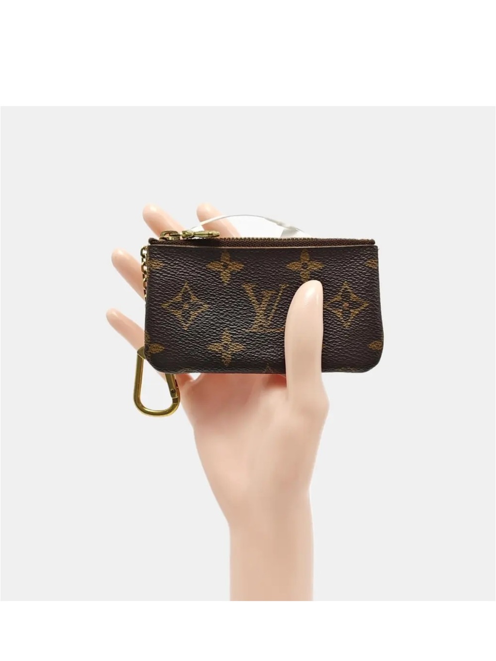 Louis Vuitton Brown Monogram Key Pouch with Gold Hardware